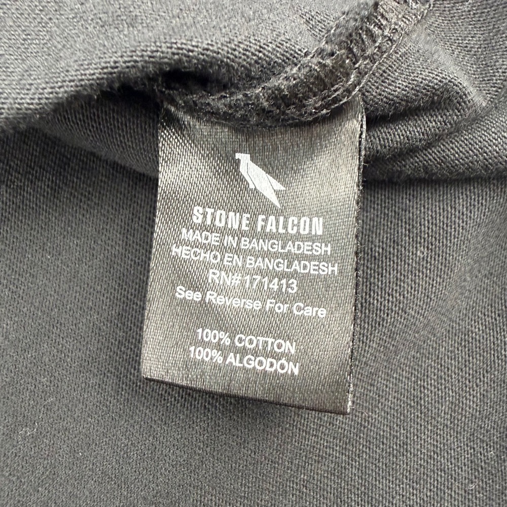 STONE FALCON XL T-Shirt Black Snake Rose Rhinestone Graphic Streetwear Tee - Picture 4 of 11